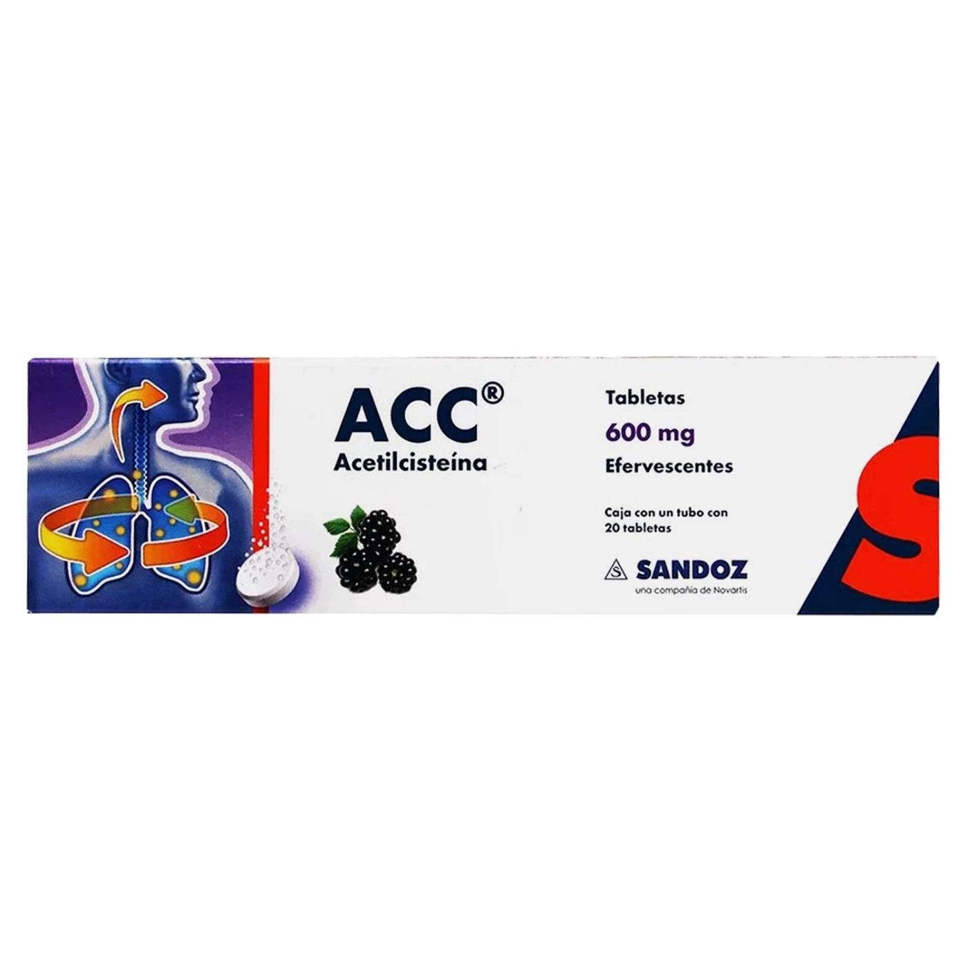 ACC 600 mg · 20 tabletas efervescentes — Medicamentos